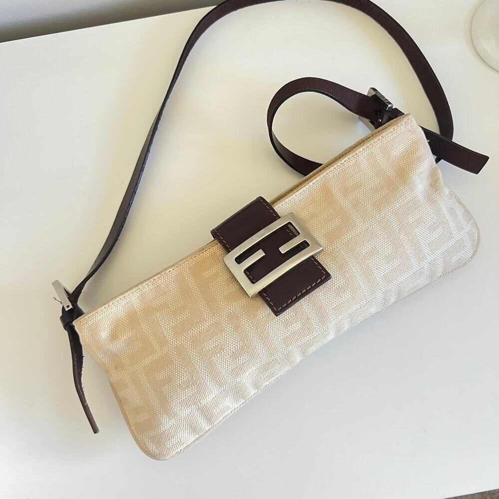 Authentic Fendi Zucca FF Crossbody Baguette